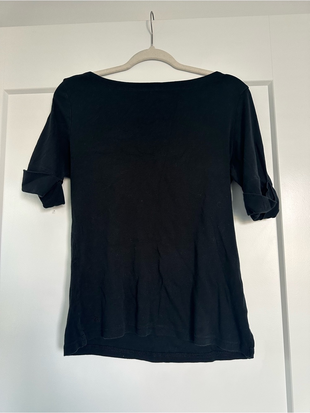 Ralph Lauren Black Boatneck Short Sleeve Tee